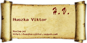 Huszka Viktor névjegykártya